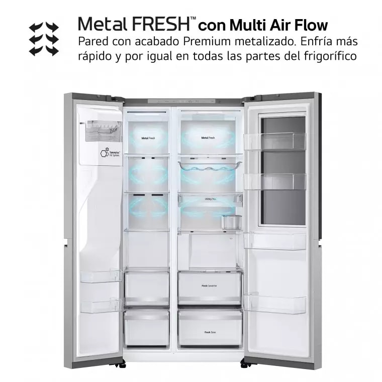 LG Outlet Frigorífico Side By side Serie 900, Instaview Door-In-Door, Acero texturizado antihuellas. D, 628 L, GSXE90MBAD.OUTLET